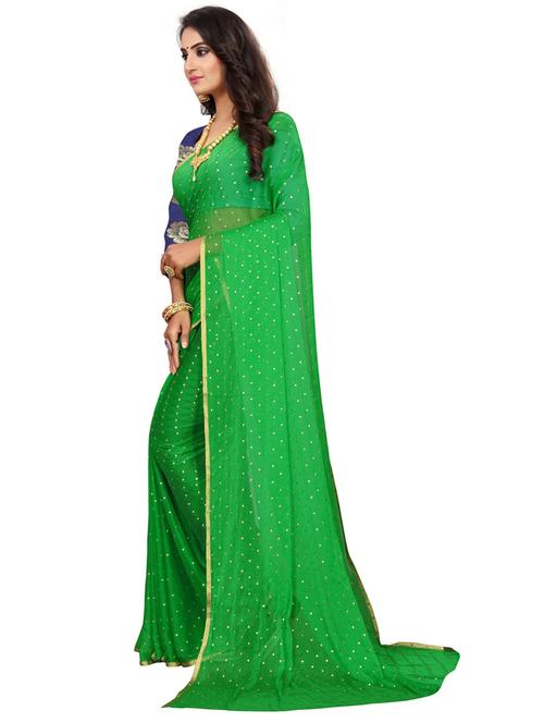 foil printed saree with blouse - 19880380 - Very Small Image - 1