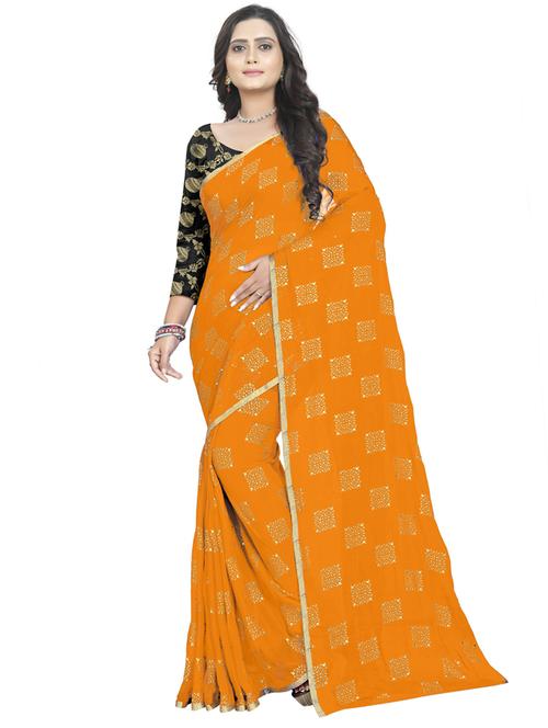 foil printed saree with blouse - 19880381 - Very Small Image - 1