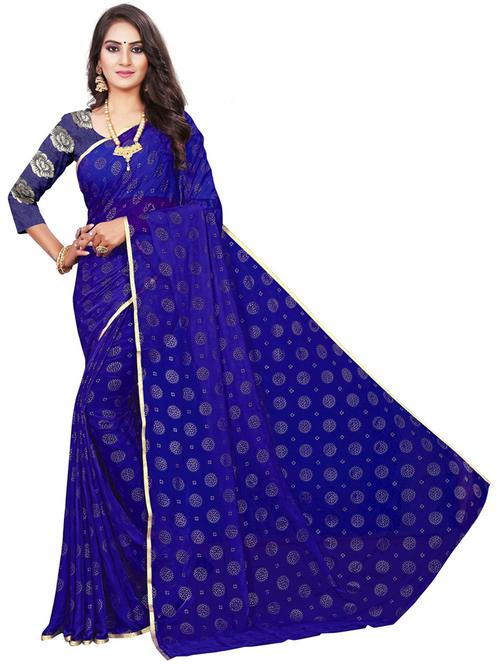printed saree with blouse - 19880393 - Very Small Image - 1