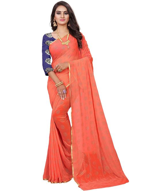 printed saree with blouse - 19880411 - Very Small Image - 1