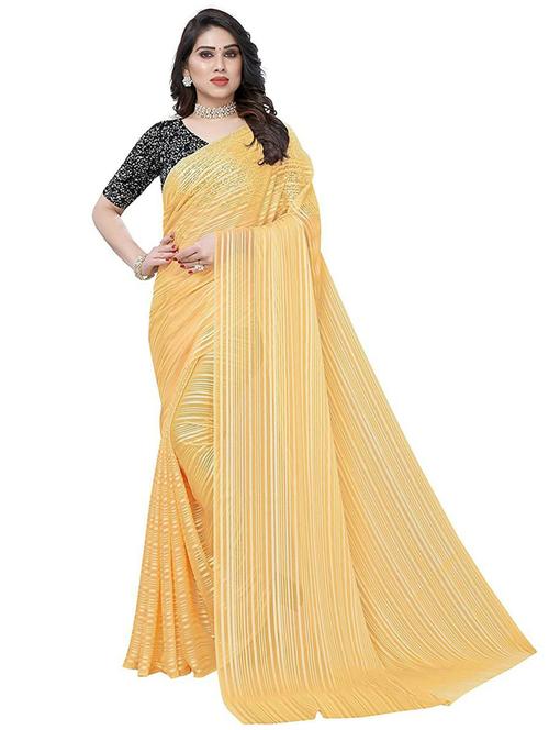 striped printed saree with blouse - 19880459 - Very Small Image - 1