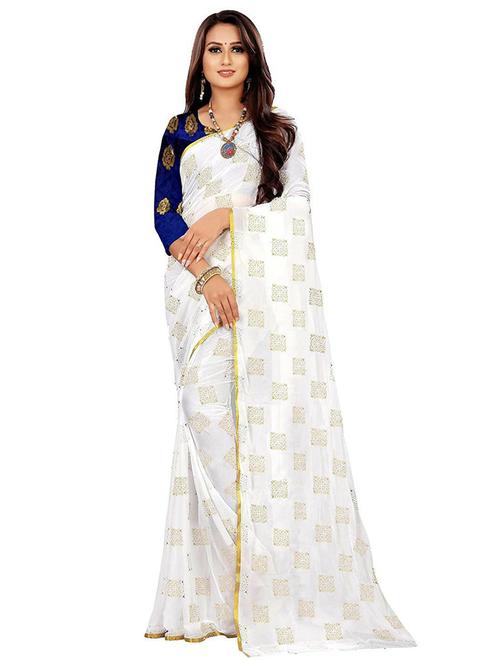 foil printed saree with blouse - 19880581 - Very Small Image - 1