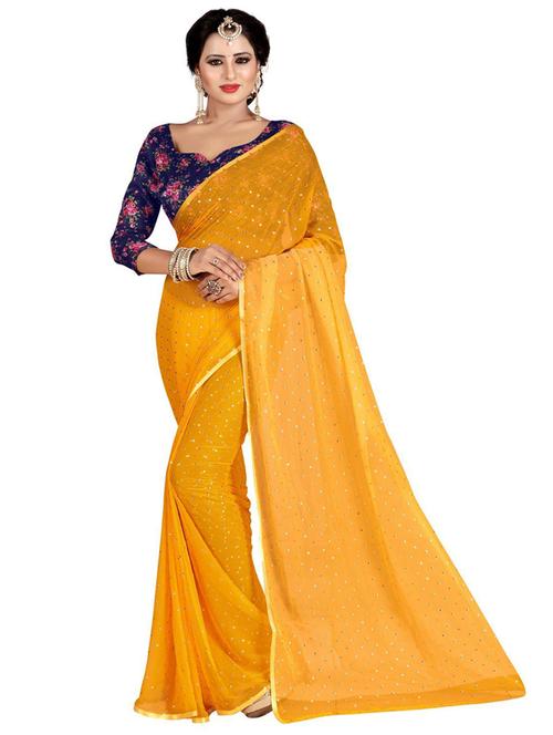 foil printed saree with blouse - 19880650 - Very Small Image - 1