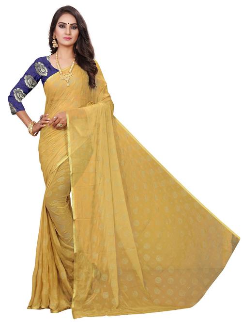foil printed saree with blouse - 19880729 - Very Small Image - 1