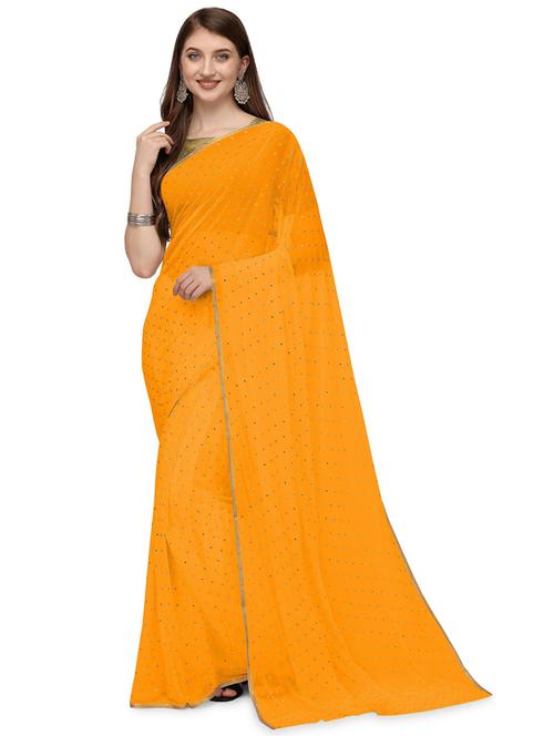 foil printed saree with blouse - 19880812 - Very Small Image - 1