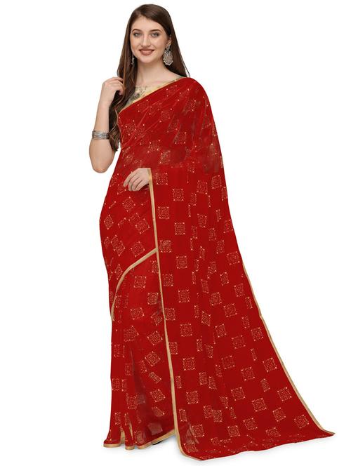 foil printed saree with blouse - 19880824 - Very Small Image - 1