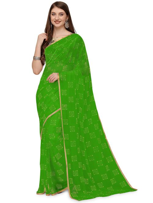 foil printed saree with blouse - 19880868 - Very Small Image - 1
