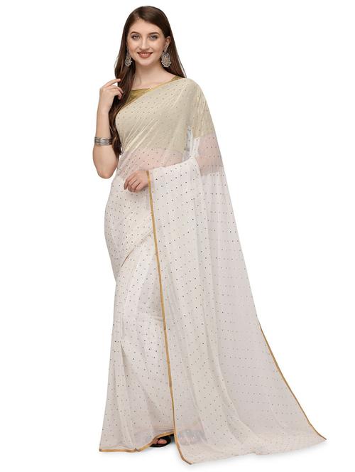 foil printed saree with blouse - 19880880 - Very Small Image - 1