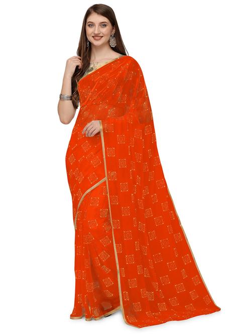 foil printed saree with blouse - 19880883 - Very Small Image - 1