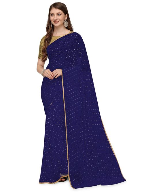 foil printed saree with blouse - 19881014 - Very Small Image - 1