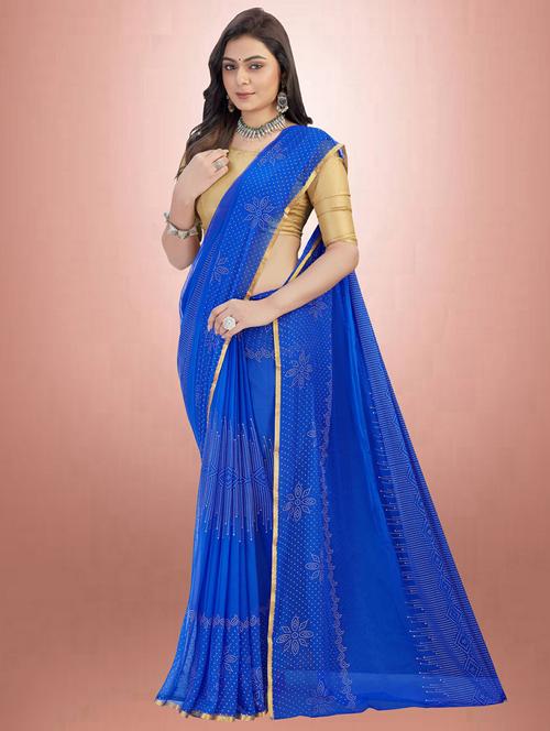 printed saree with blouse - 19881105 - Very Small Image - 1