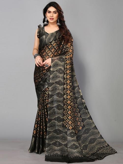 printed saree with blouse - 19882089 - Very Small Image - 1