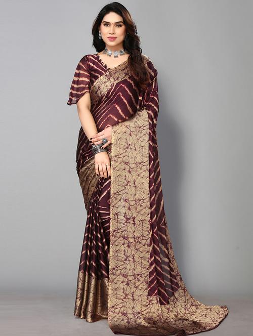 leheriya printed saree with blouse - 19882091 - Very Small Image - 1