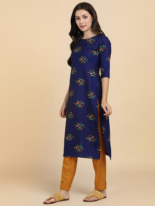 printed straight kurta and pant set - 19882352 - Very Small Image - 1