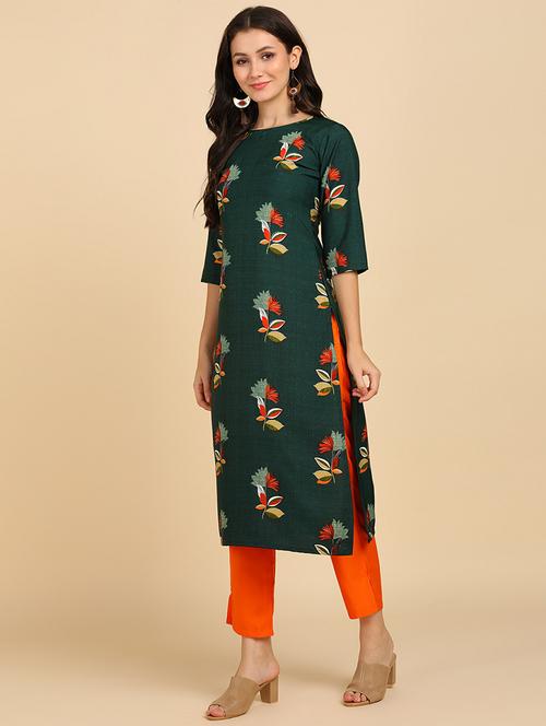 printed straight kurta and pant set - 19882365 - Very Small Image - 1
