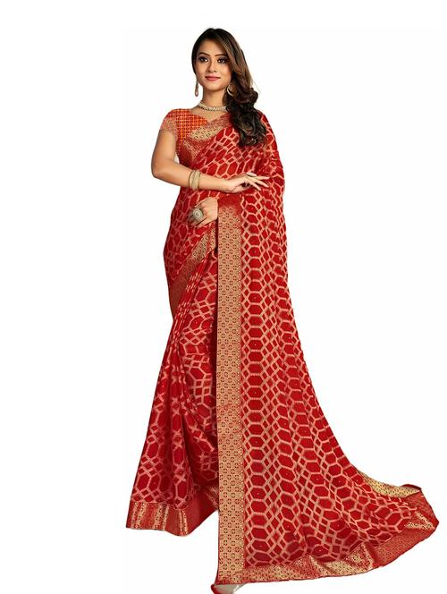 self design printed saree with blouse - 19882677 - Very Small Image - 1