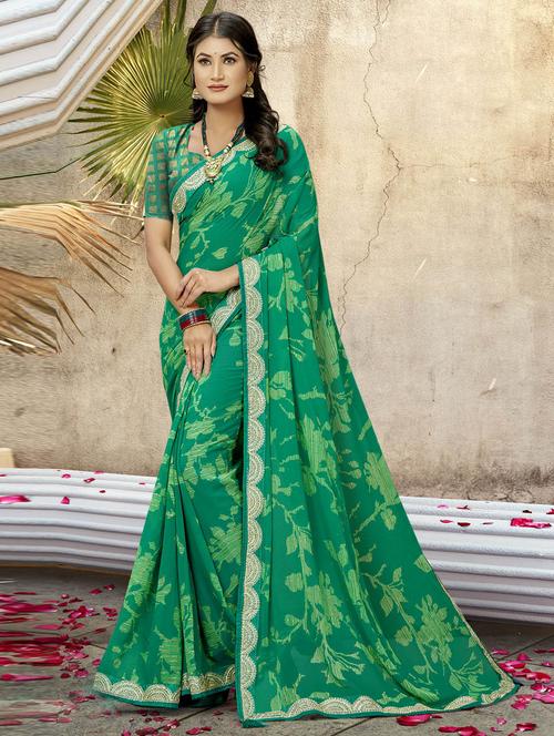 printed woven saree with blouse - 19882860 - Very Small Image - 1