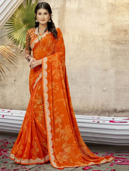 printed woven saree with blouse - 19882861 - Very Small Image - 1