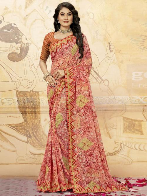 women's floral maroon colored saree - 19882875 - Very Small Image - 1