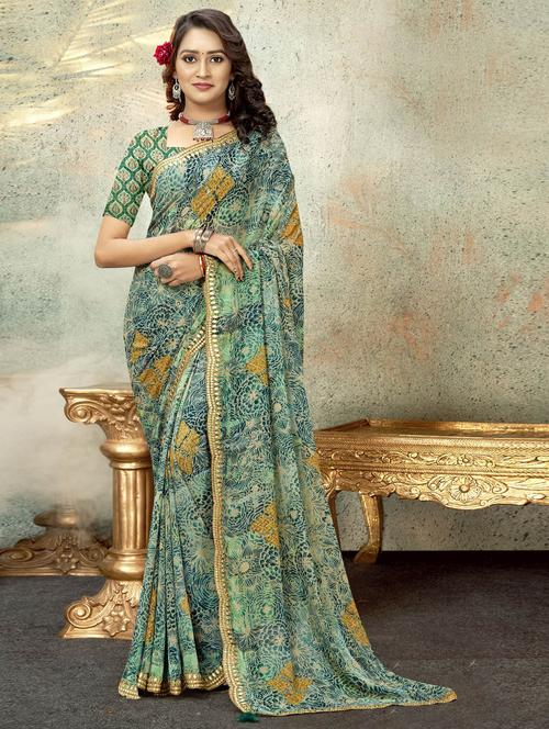 women's floral multi colored saree - 19882911 - Very Small Image - 1