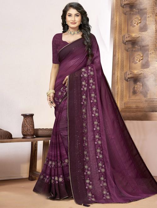 women's embellished saree with blouse - 19882926 - Very Small Image - 1