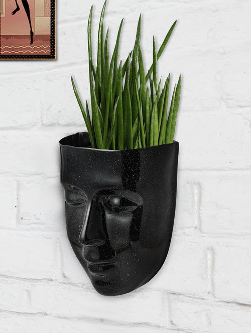 home decor fiber wall hanging planter pot flower pot for home decoration indoor planter suitable for home, office, garden -black - 19883184 - Very Small Image - 1