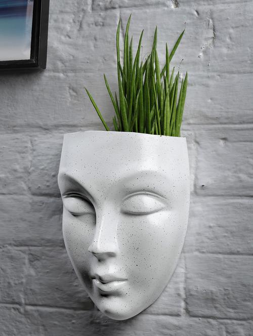 home decor fiber wall hanging planter pot flower pot for home decoration indoor planter suitable for home, office, garden -white - 19883186 - Very Small Image - 1