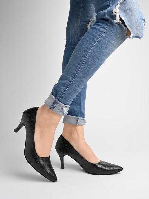 black synthetic slip on pumps - 19883275 - Very Small Image - 1