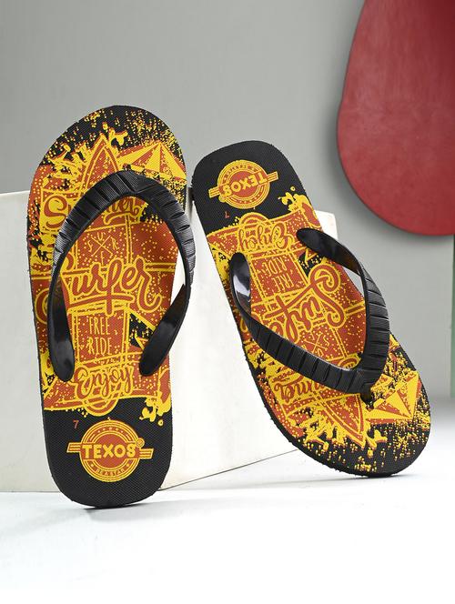 yellow printed slip on flip flop - 19883398 - Very Small Image - 1