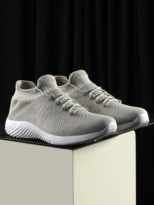 grey solid lace-up casual shoe - 19883400 - Very Small Image - 1