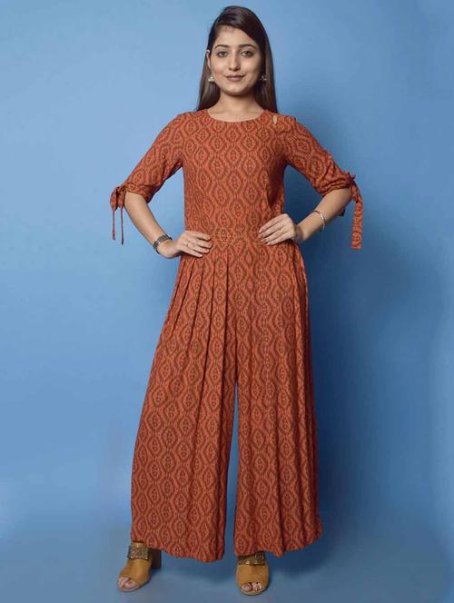 printed full length jumpsuit - 19883722 - Very Small Image - 1