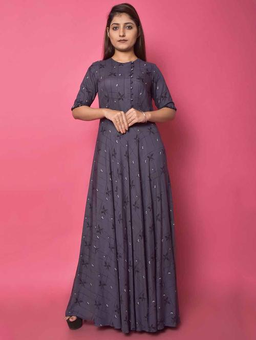 floral print ethnic dress - 19883744 - Very Small Image - 1