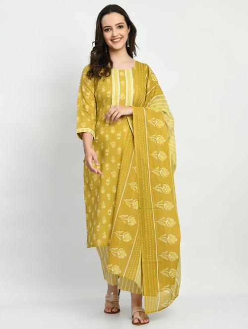 printed kurta pant with dupatta set - 19883767 - Very Small Image - 1