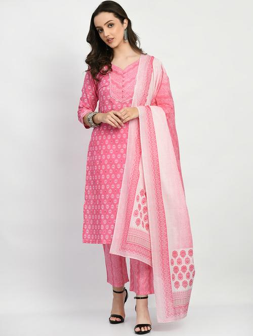 printed kurta pant with dupatta set - 19883772 - Very Small Image - 1