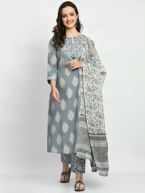 printed kurta pant with dupatta set - 19883775 - Very Small Image - 1