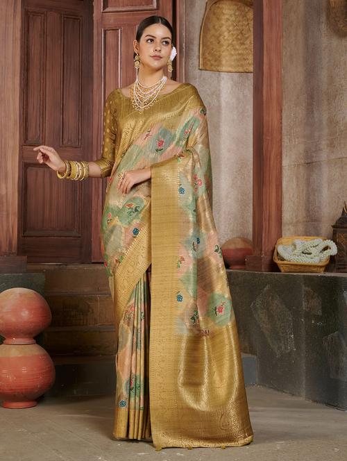 women's banarasi saree with blouse - 19885459 - Very Small Image - 1