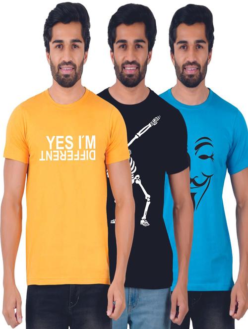 round neck printed t-shirts combo - 19885523 - Very Small Image - 1