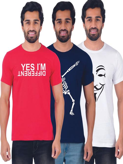 round neck printed t-shirts combo - 19885528 - Very Small Image - 1