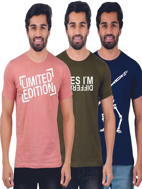 round neck printed t-shirts combo - 19885539 - Very Small Image - 1