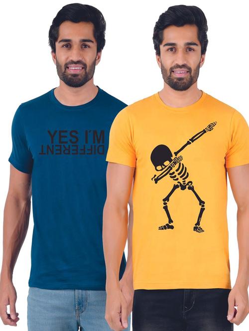 round neck printed t-shirts combo - 19885564 - Very Small Image - 1