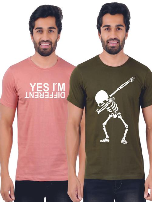 round neck printed t-shirts combo - 19885567 - Very Small Image - 1