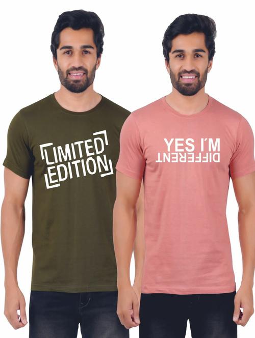 round neck printed t-shirts combo - 19885598 - Very Small Image - 1
