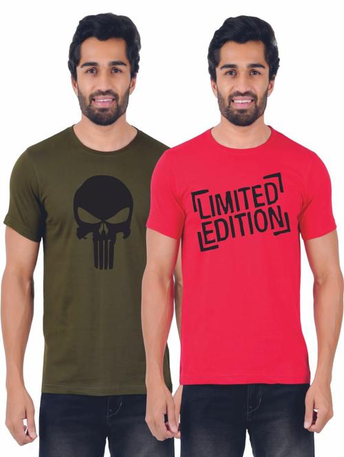 round neck printed t-shirts combo - 19885603 - Very Small Image - 1