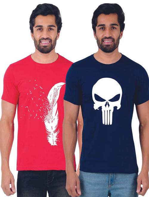 round neck printed t-shirts combo - 19885613 - Very Small Image - 1