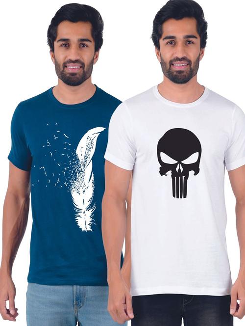 round neck printed t-shirts combo - 19885621 - Very Small Image - 1