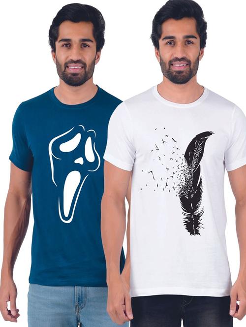 round neck printed t-shirts combo - 19885635 - Very Small Image - 1