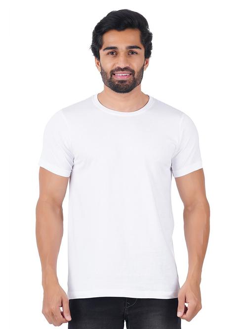 round neck solid cotton t-shirt - 19885698 - Very Small Image - 1