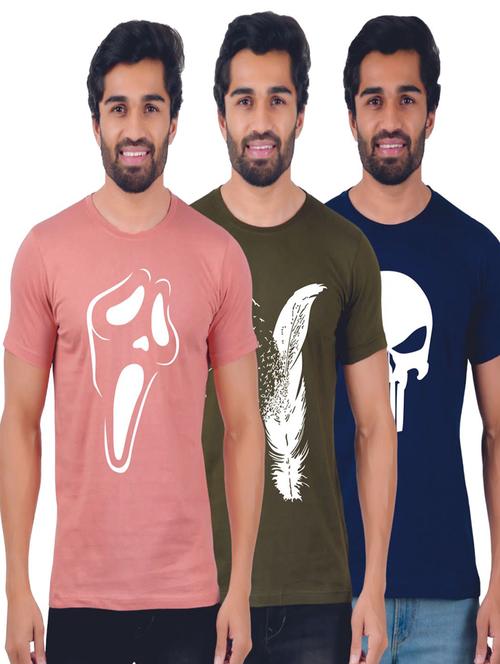 pack of 3 chest print t-shirt - 19885853 - Very Small Image - 1