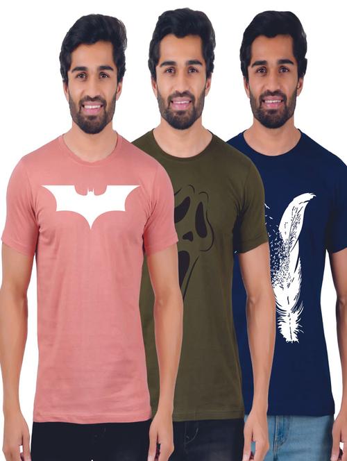 pack of 3 chest print t-shirt - 19885860 - Very Small Image - 1