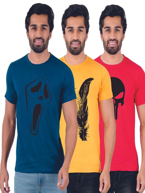 pack of 3 chest print t-shirt - 19885914 - Very Small Image - 1